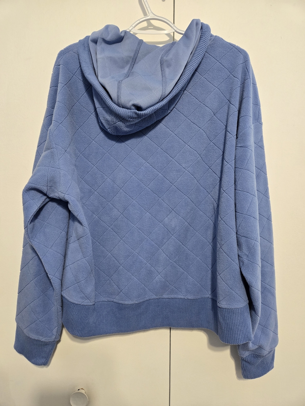 Avalanche Quilted Hoodie XL Blue Fleece Pullover Oversized Cozy Outdoor Sweat - Picture 4 of 7